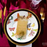 Butterfly place setting with gold die cut menu