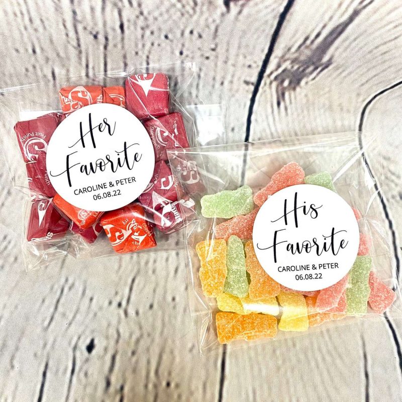 Wedding Favor Treat bags with stickers from zendaygifts on Etsy